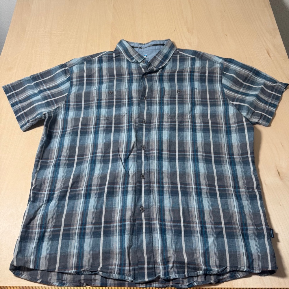 Lot of 3 Kuhl Blue,Red, Yellow Mens XXL Short Sleeve Button Up Plaid Shirt